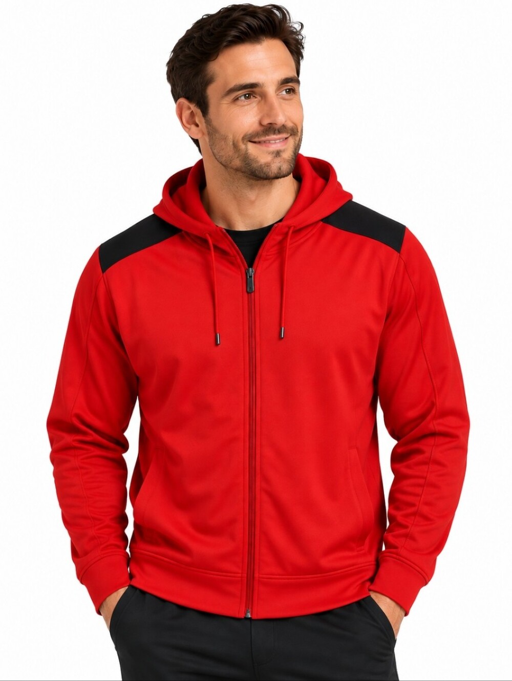 Reebok Red Full Zip Mens Hoodie Jacket Sz XL